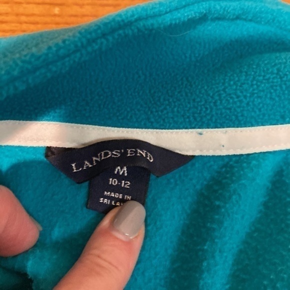 Lands’ End teal green lightweight 1/2 zip layering Polarfleece layering … - Picture 7 of 8